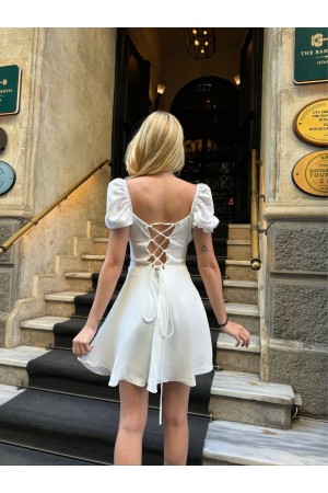 205197 TOPTAN BEYAZ ELBİSE