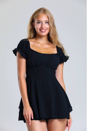 205232 TOPTAN SİYAH ELBİSE