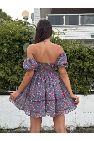 205258 TOPTAN DESENLİ ELBİSE