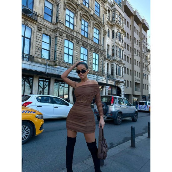 205298 TOPTAN KAHVE ELBİSE