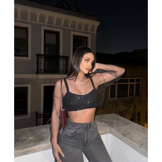 205305 TOPTAN SİYAH CROP