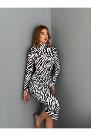 205332 TOPTAN DESENLİ ELBİSE