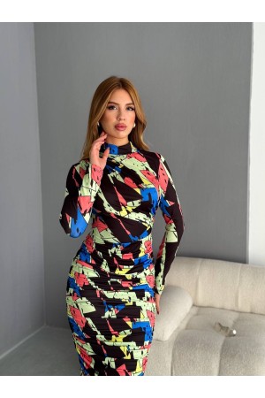205333 TOPTAN DESENLİ ELBİSE