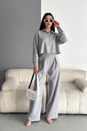 205341 Grey Pants suit