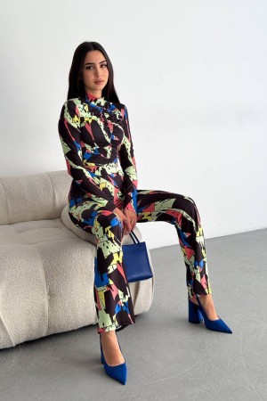 205347 TOPTAN DESENLİ PANTOLON TAKIM