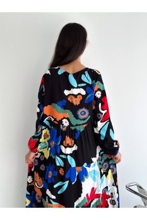 205369 TOPTAN DESENLİ ELBİSE