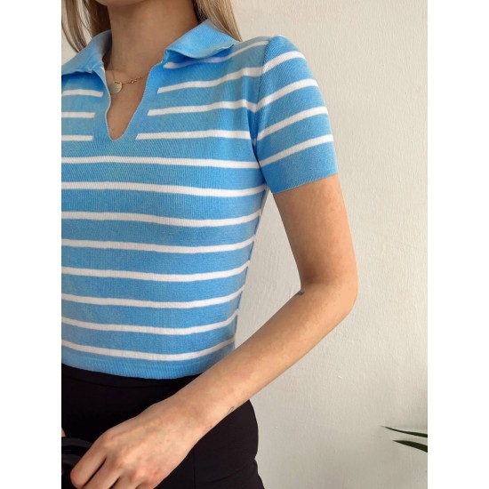 205370 TOPTAN ÇİZGİLİ BLUZ