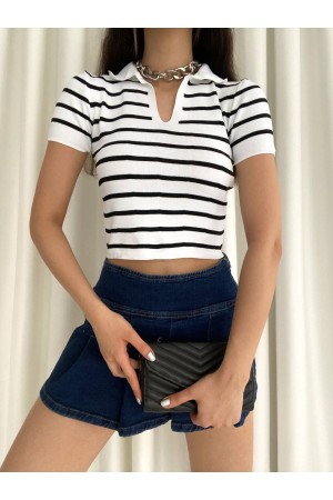 205373 TOPTAN ÇİZGİLİ BLUZ