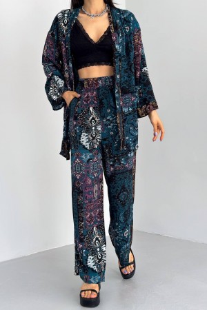 205388 TOPTAN DESENLİ PANTOLON TAKIM