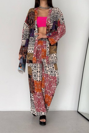 205391 TOPTAN DESENLİ PANTOLON TAKIM