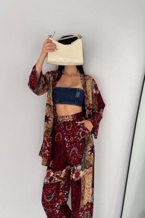 205393 TOPTAN DESENLİ PANTOLON TAKIM