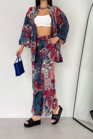 205397 TOPTAN DESENLİ PANTOLON TAKIM