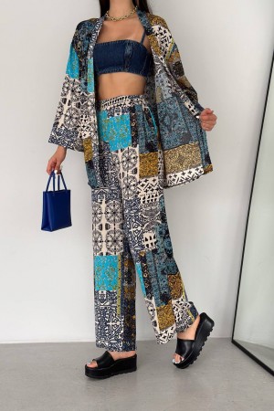 205399 TOPTAN DESENLİ PANTOLON TAKIM