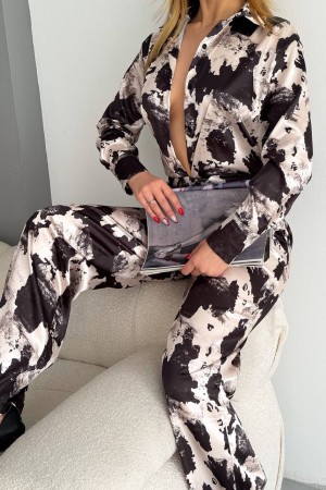 205421 TOPTAN DESENLİ PANTOLON TAKIM