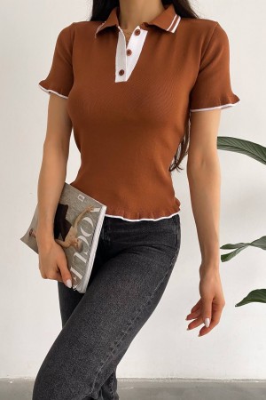 205432 coffee BLOUSE