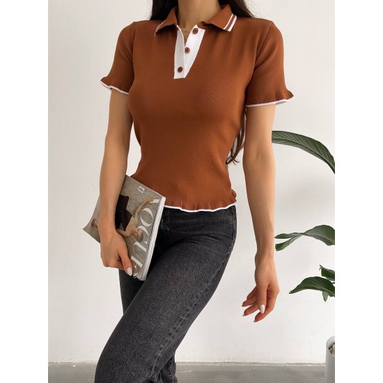 205432 coffee BLOUSE