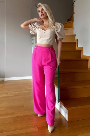 205587 TOPTAN FUŞYA PANTOLON