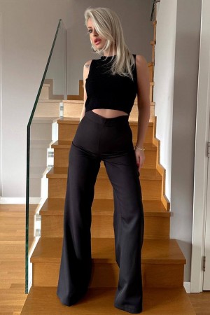 205632 TOPTAN SİYAH PANTOLON