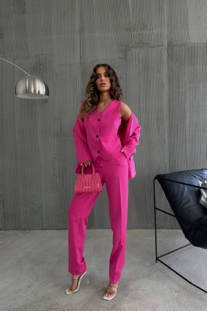 205694 TOPTAN FUŞYA PANTOLON TAKIM