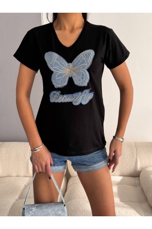 205766 TOPTAN SİYAH TSHIRT