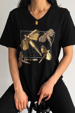 205767 TOPTAN SİYAH TSHIRT