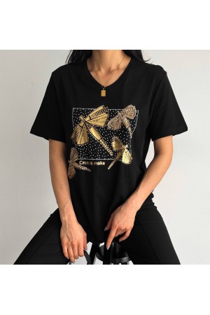 205767 TOPTAN SİYAH TSHIRT