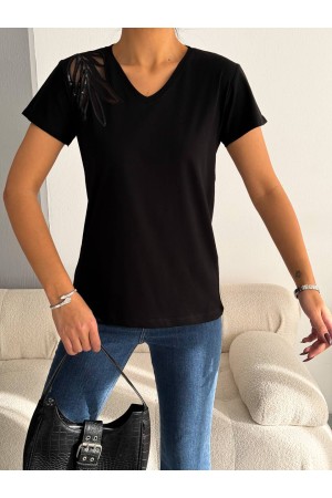 205777 TOPTAN SİYAH TSHIRT
