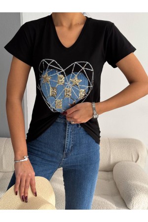 205778 TOPTAN SİYAH TSHIRT