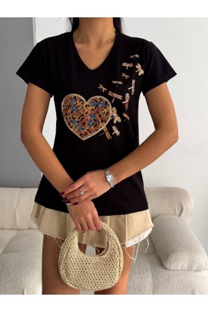 205791 TOPTAN SİYAH TSHIRT