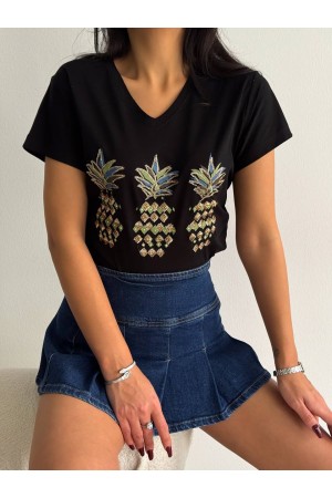 205796 TOPTAN SİYAH TSHIRT