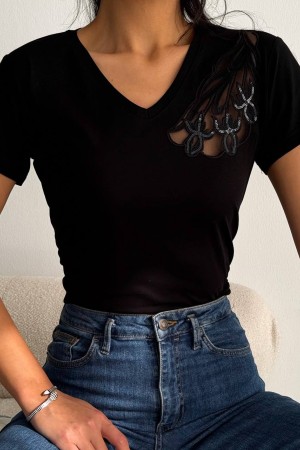 205799 TOPTAN SİYAH TSHIRT