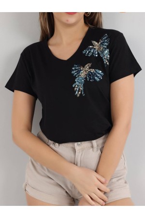 205801 TOPTAN SİYAH TSHIRT