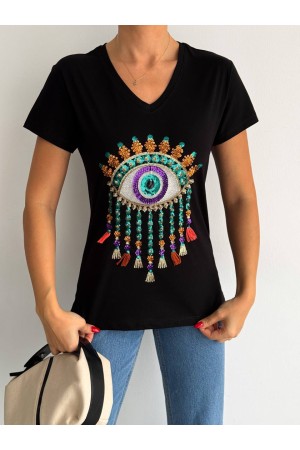 205802 TOPTAN SİYAH TSHIRT