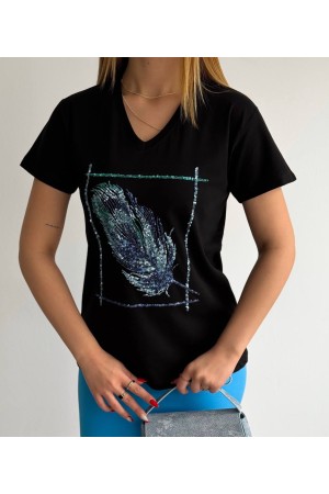 205807 TOPTAN SİYAH TSHIRT