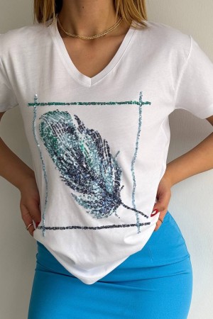 205808 TOPTAN BEYAZ TSHIRT