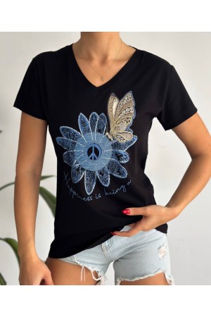 205810 TOPTAN SİYAH TSHIRT