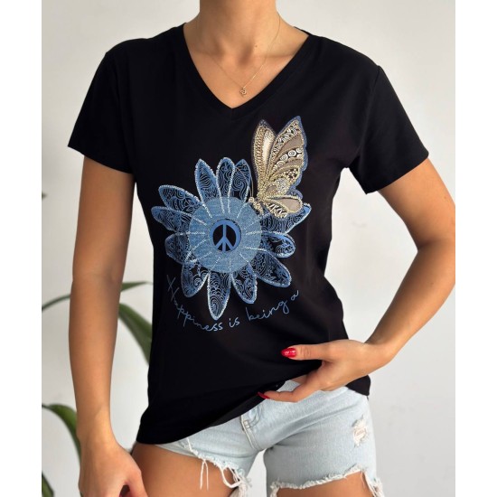 205810 TOPTAN SİYAH TSHIRT