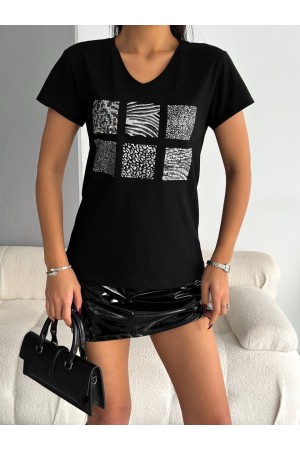 205812 TOPTAN SİYAH TSHIRT