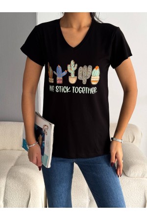 205813 TOPTAN SİYAH TSHIRT