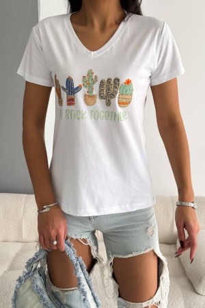 205814 TOPTAN BEYAZ TSHIRT