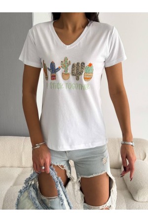 205814 TOPTAN BEYAZ TSHIRT