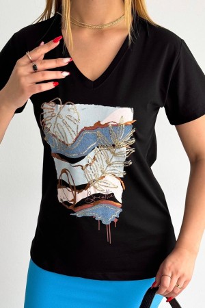 205815 TOPTAN SİYAH TSHIRT