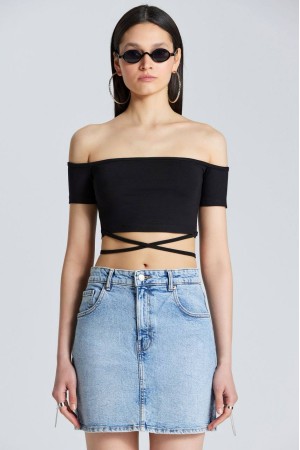 206765 TOPTAN SİYAH CROP