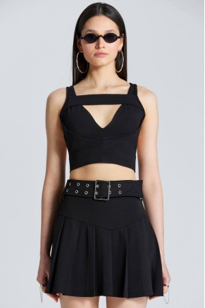 206768 TOPTAN SİYAH CROP