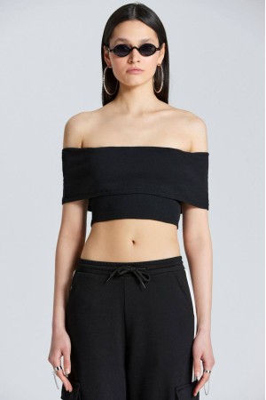 206771 TOPTAN SİYAH CROP