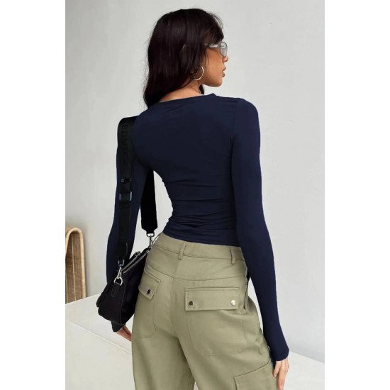 206782 Navy blue Crop