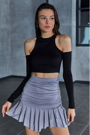 206790 TOPTAN GRİ ETEK