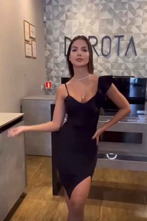 206802 black Evening dress