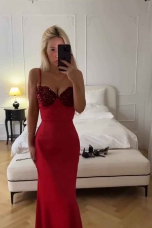 206809 TOPTAN KIRMIZI ABİYE