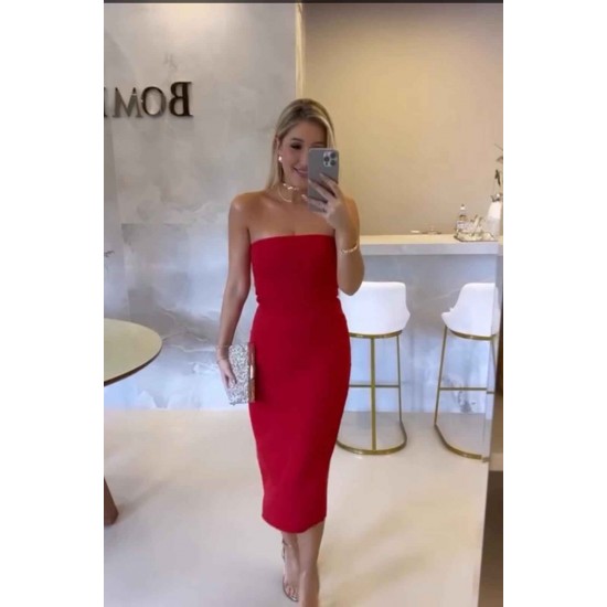 206812 red Evening dress